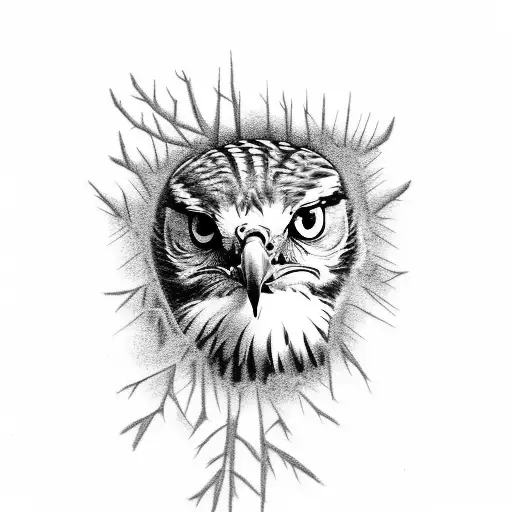 Red Tailed Hawk In A Tree