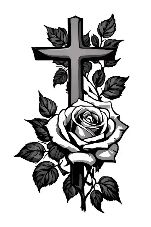 Cross And Rose