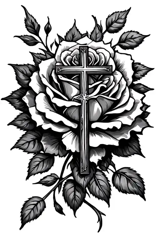 Cross And Rose Back Ground