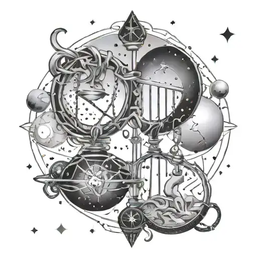 Libra And Scorpio Constellation Intertwined