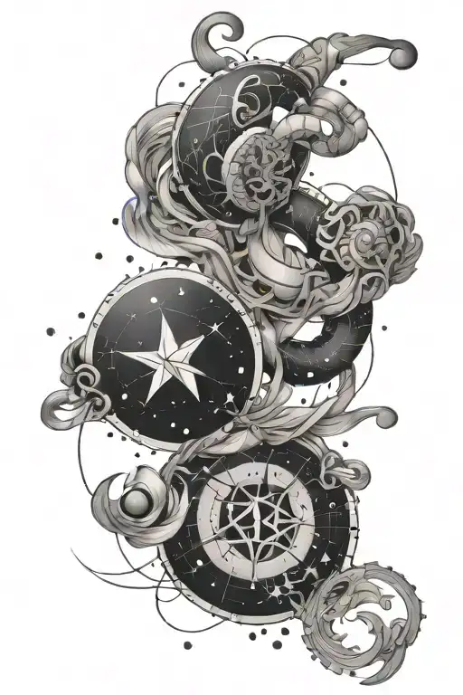 Libra And Scorpio Constellation Intertwined