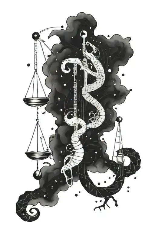 Libra And Scorpio Constellation Intertwined