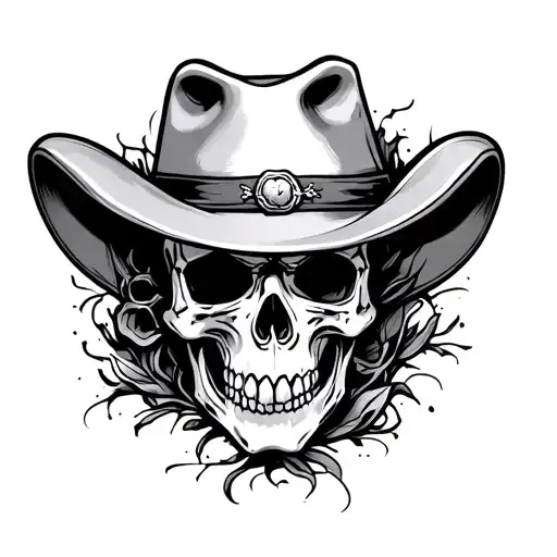 Skull And A Cowboy Hat