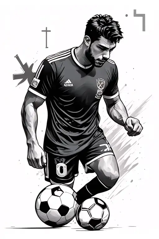 Leon With Soccer Ball And A Cross