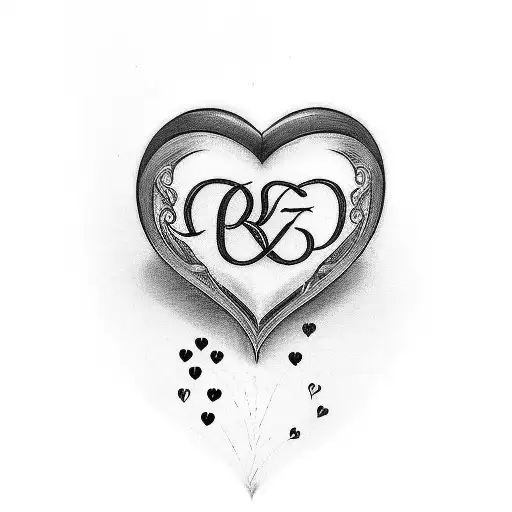 A Heart-shaped Tattoo With The Word Liebe Written Inside In A Black-grey Style