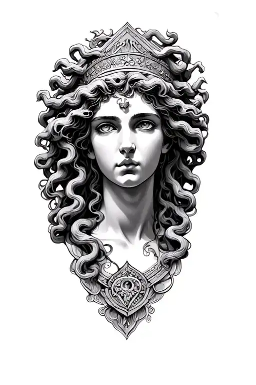 Athena Goddess Medusa Posing