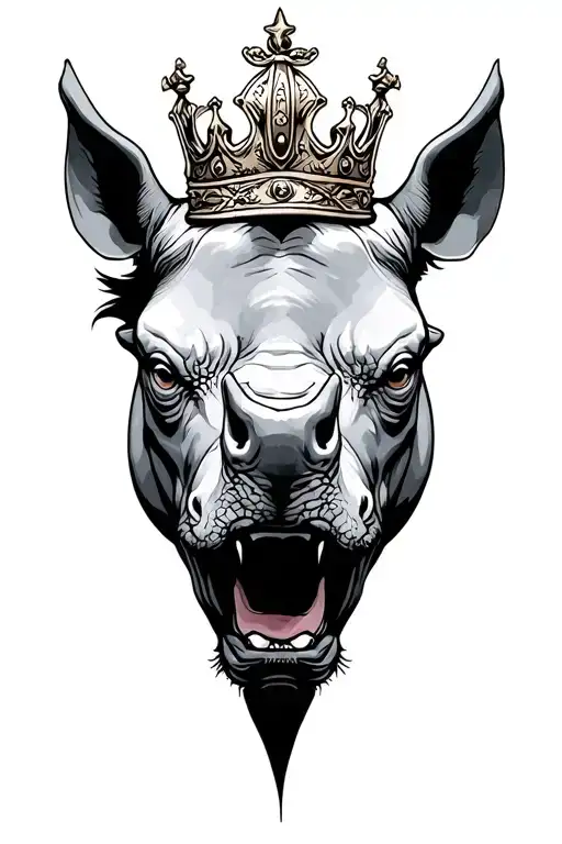 Rhino With Crown