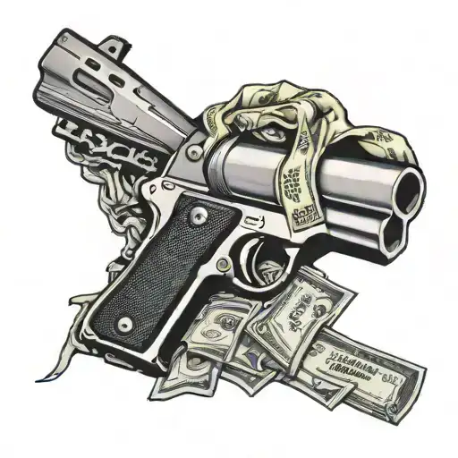 Gun And Money Bag In Memory Of Jake