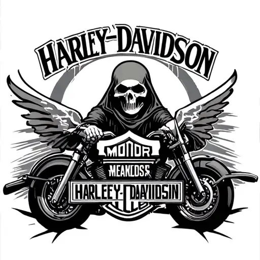 Reaper Holding Harley Davidson Logo