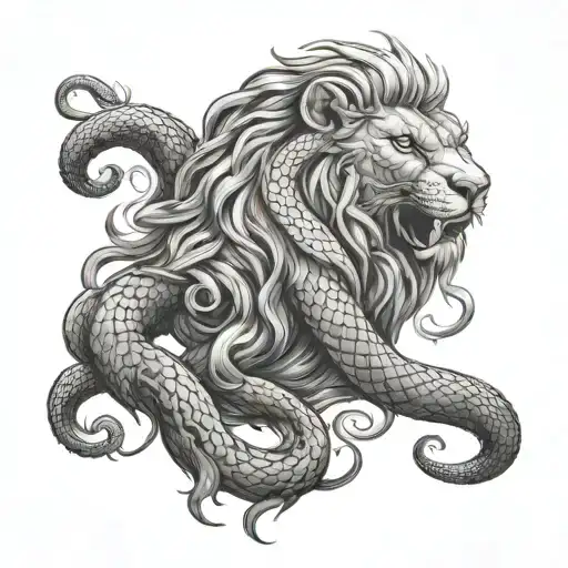 Snake And Lion