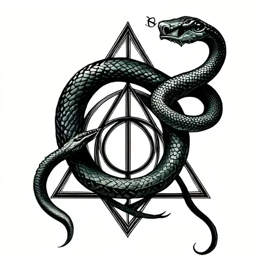 Slytherin Snake Deathly Hallows Symbol