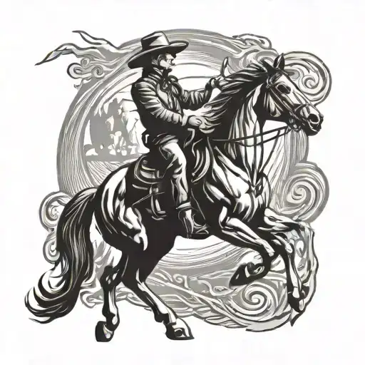Cowboy Riding A Horse
