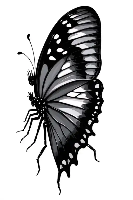 Half Alive Butterfly Wing Half Dead Butterfly Wing With Spider Legs