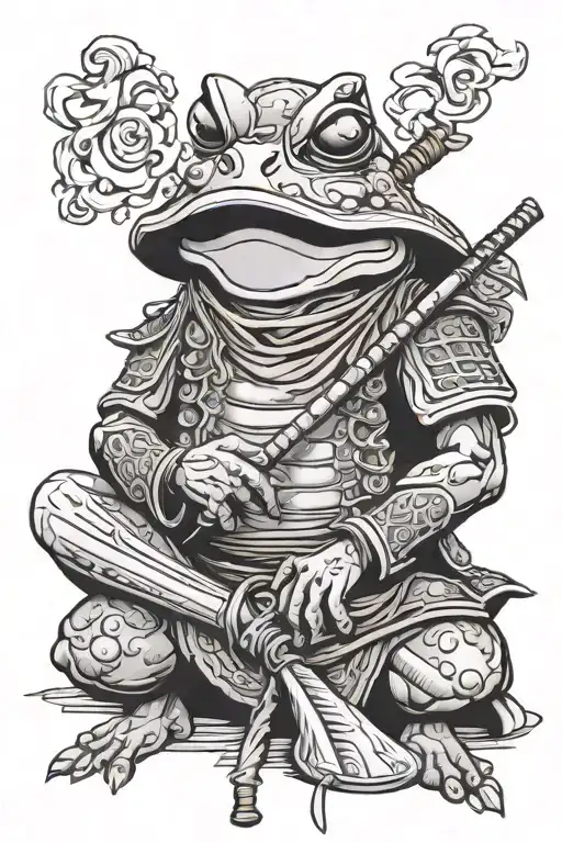 Undead Samurai Frog Smoking