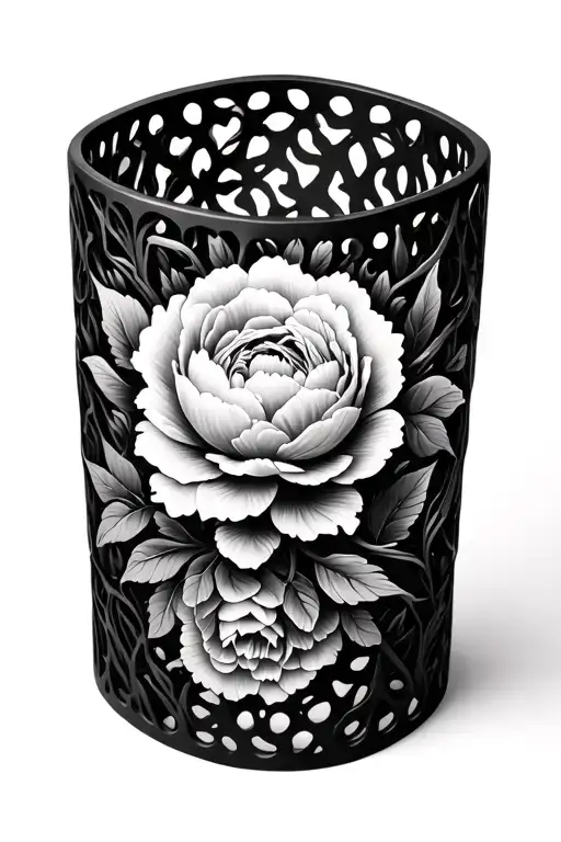 A Hollow Bracelet With Peony Flowers All Around That Could Be Interspersed