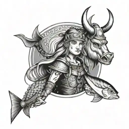 Astrid The Viking And A Fish