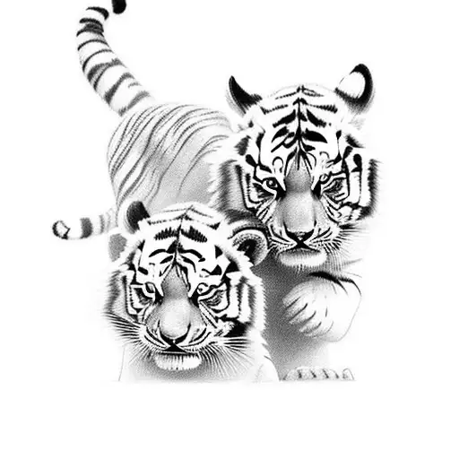 A Unique Design Combining Wrestling Moves With The Image Of Tiger Cubs Playing
