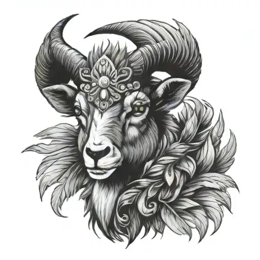 Diamond Feather Goat Standing