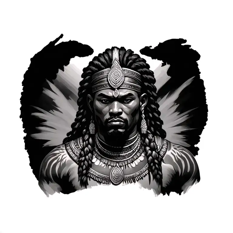 Yoruba Warrior Full Chest Tattoo Featuring