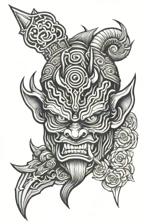 Dagger Japanese Oni Mask