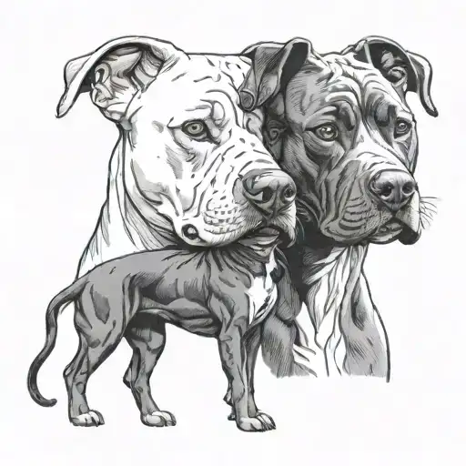 Black Staffy And White Black Pitbull