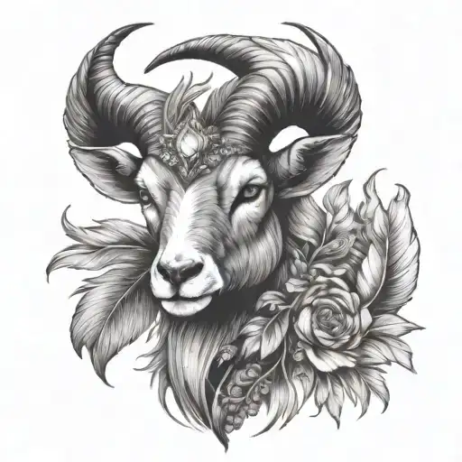 Diamond Feather Goat Standing