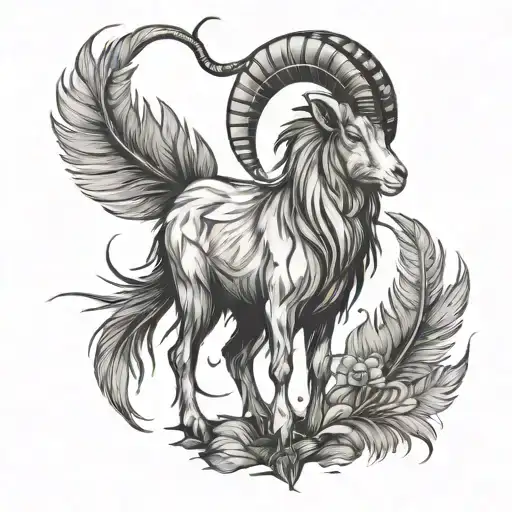 Diamond Feather Goat Standing