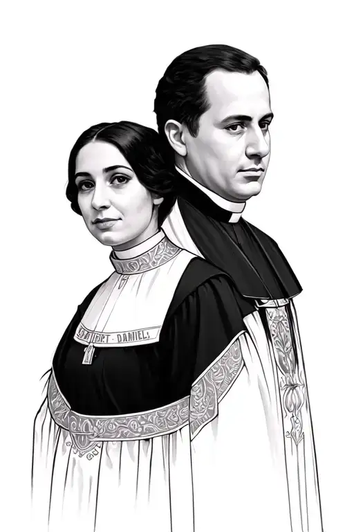 Sister Daniel And Father Phillip Standing Back To Back