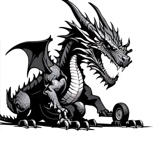 A Dragon Who Fights Against The Mower
