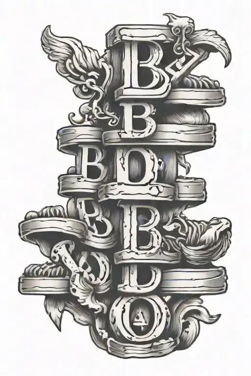 Stacked Letters With Baby Foot Print