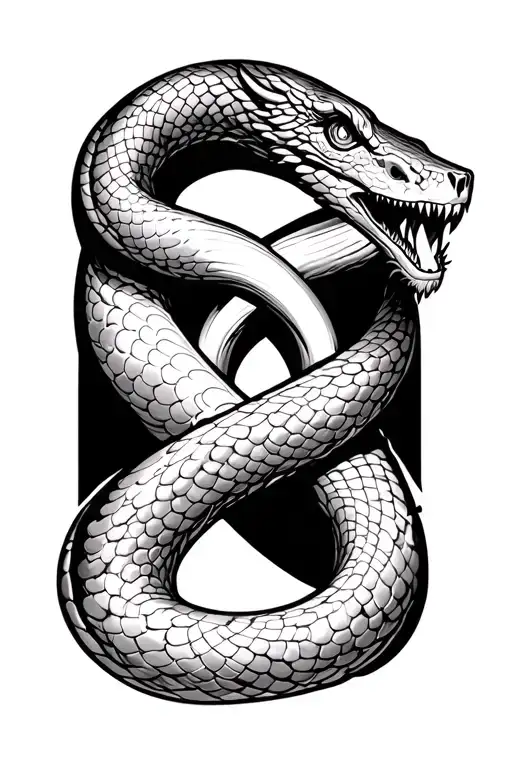Infinity Symbol With A Snake Head Emerging Representing Imagination
