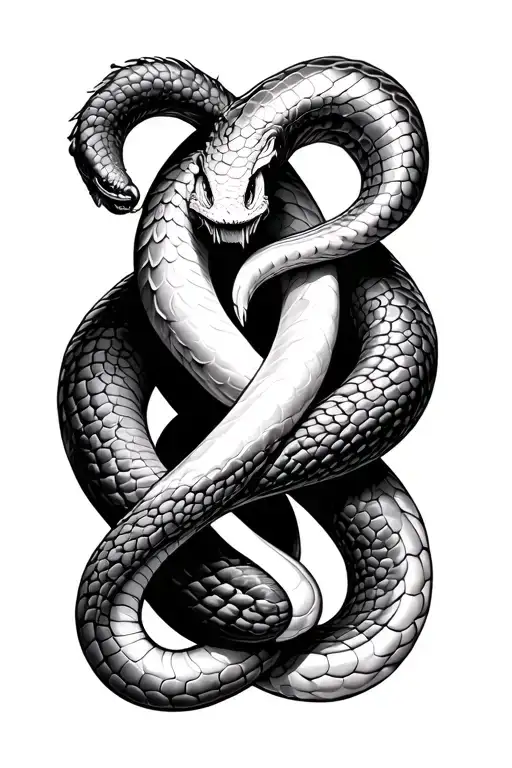 Infinity Symbol With A Frendly Snake Head Emerging Representing Imagination