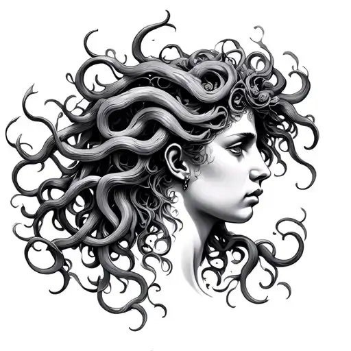 Medusa Neck Tattoo Not To Detailed