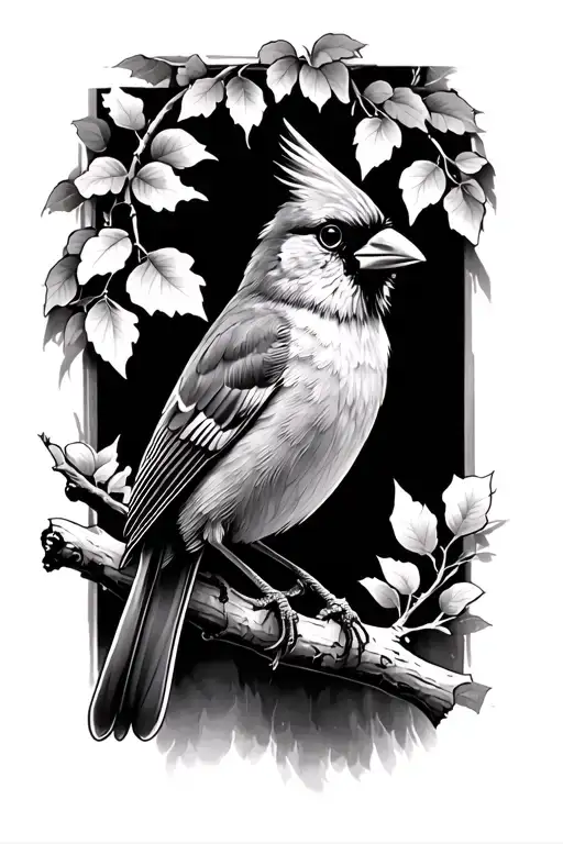 Cardinal On A Branch