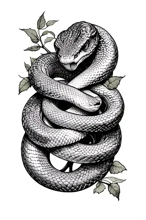 Snake That Makes The Bars The Plus Hand That Wraps Around My Arm And Which Is Itself Wrapped In Ivy