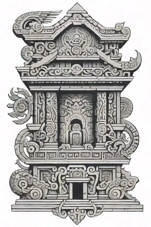 Maori And Aztec Temple