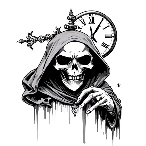 Grim Reaper With Clock