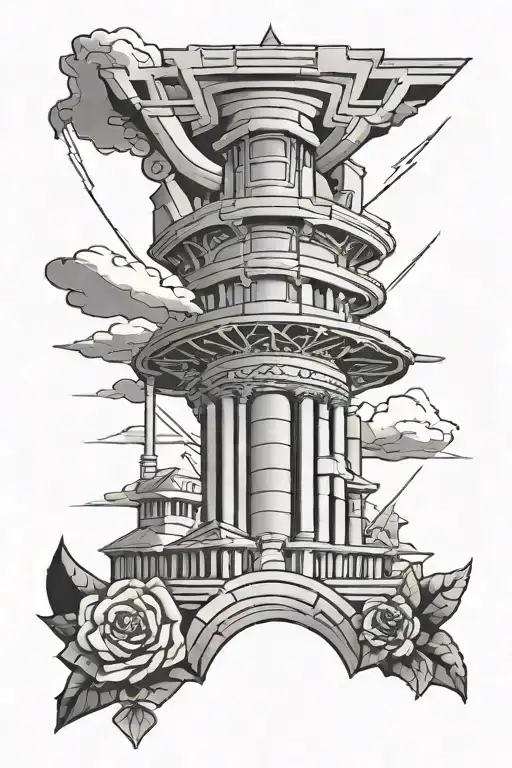 Monument Travel Art Deco Shoulder