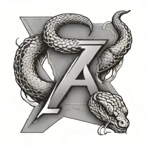 Snake In The Shape Of The Letter A In A Square