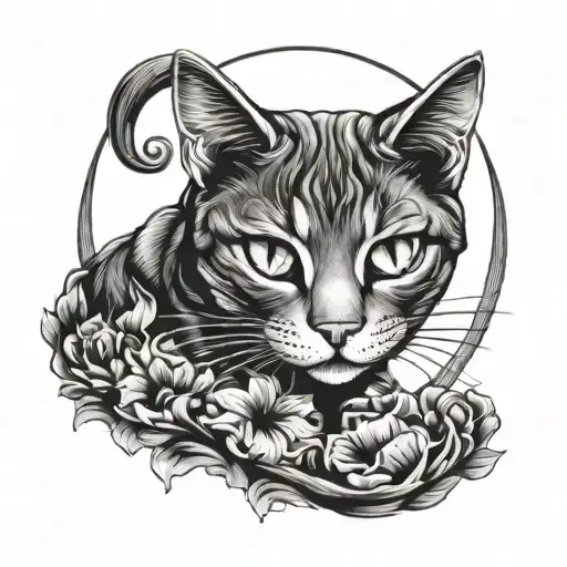 Crescent Moon And Cat