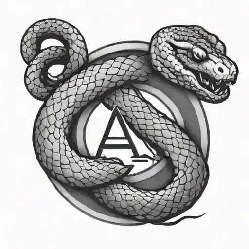 Snake In The Shape Of The Letter A In A Square