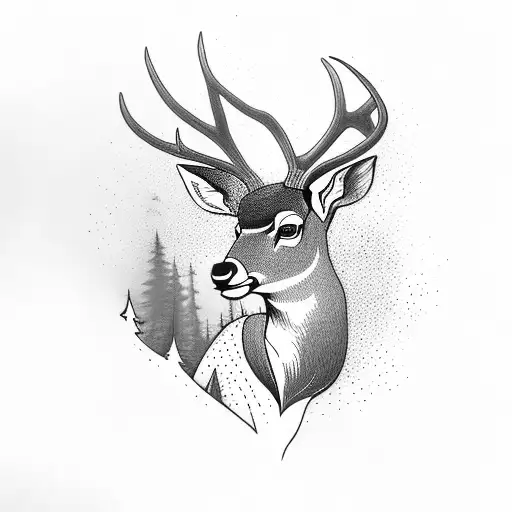 Deer In Deep Forrest