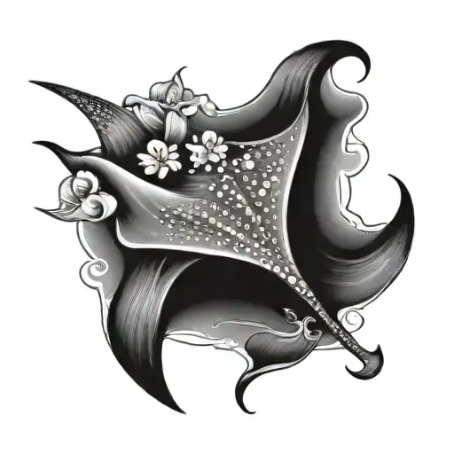 Stingray With Hawaiian Flower
