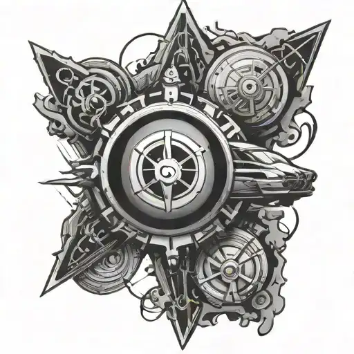 Cars And Anime Sharingan With Bible Cross