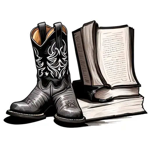 Cowboy Boots And Book