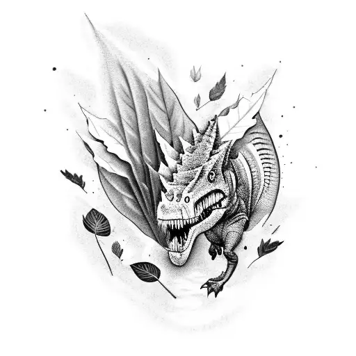Dinosaur With Leafs