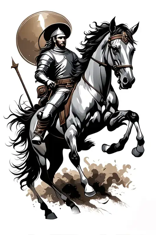 Serbian Knight On Horse Galloping