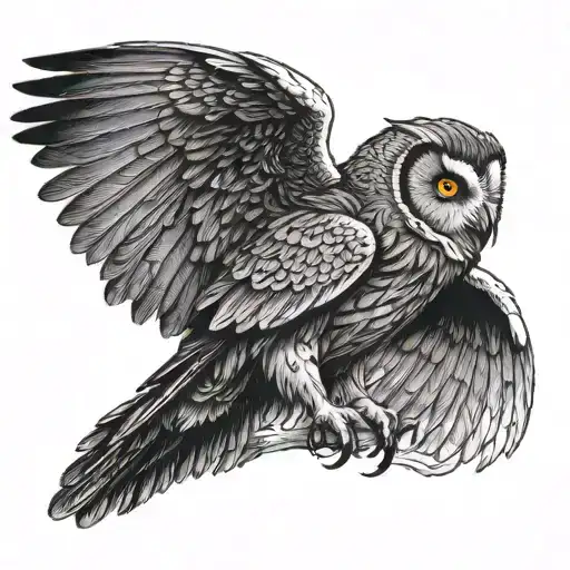 Owl Perched Vulture Menacing