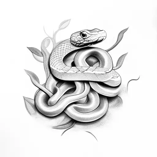 Vines With Snake And Olive Branches