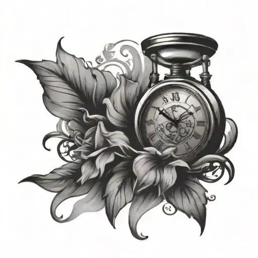 Clock With Hour Glass